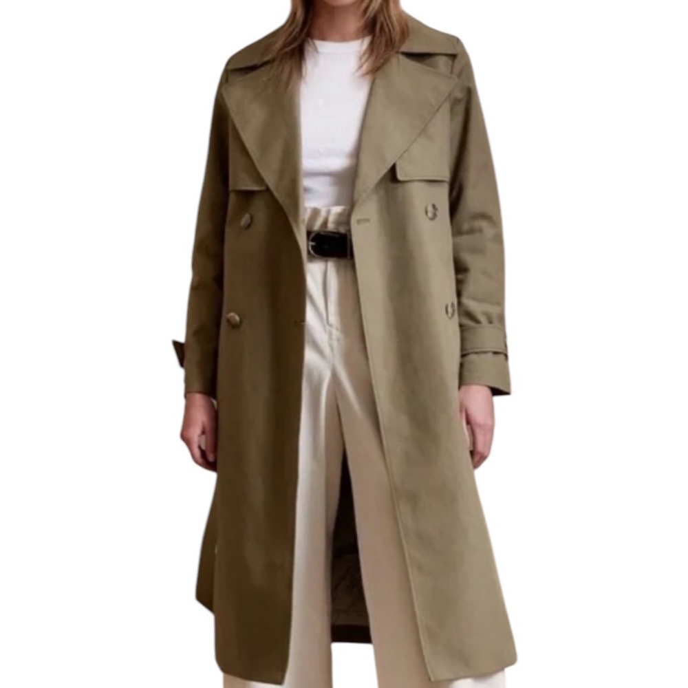 Banana Republic Rio Bonded Olive Green Trench Coat
